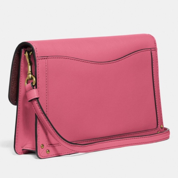 COACH 1941 DREAMER GLOVE TANNED LEATHER CONVERTIBLE CROSSBODY GOLD CHAIN PINK - Picture 8 of 15